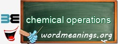 WordMeaning blackboard for chemical operations